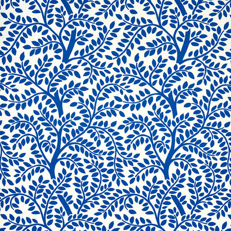 Schumacher Temple Garden Ii Blue Wallpaper - Eade's Wallpaper