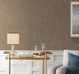 York 5011 Tabby Weave Texture Brown Wallpaper