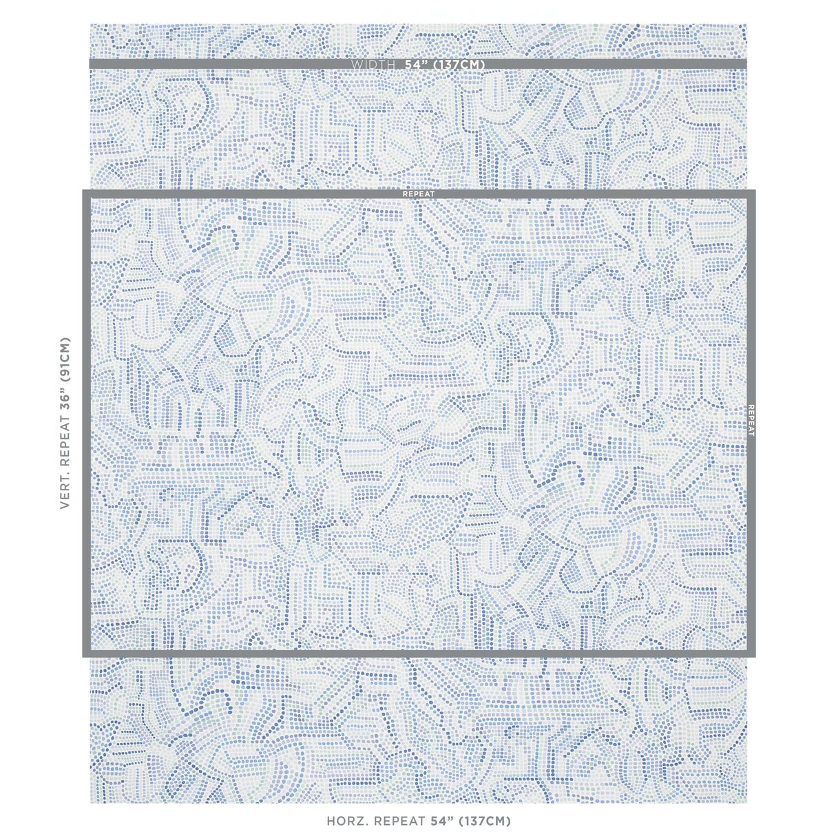 Schumacher Galina Blues Wallpaper
