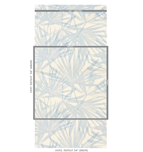 Schumacher Sunlit Palm Sisal Chambray Wallpaper - Eade's Wallpaper