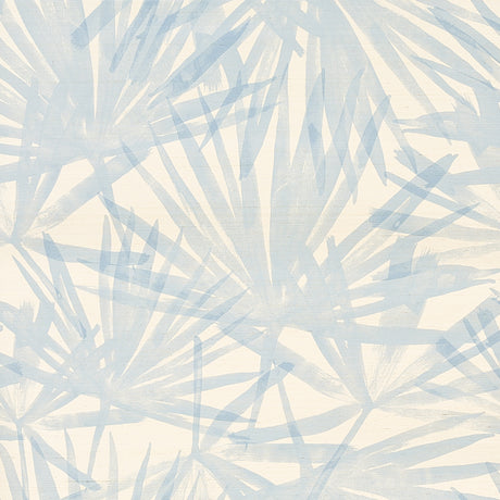 Schumacher Sunlit Palm Sisal Chambray Wallpaper - Eade's Wallpaper