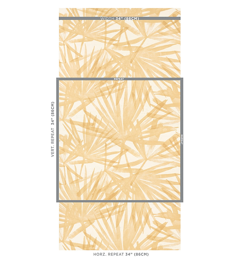 Schumacher Sunlit Palm Sisal Wheat Wallpaper - Eade's Wallpaper
