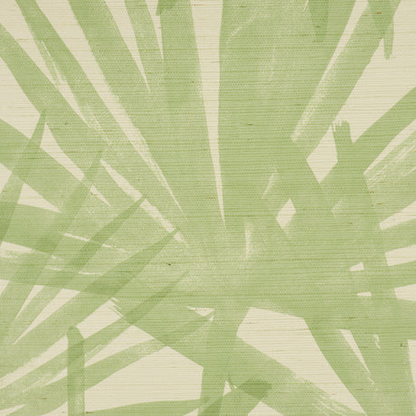 Schumacher 5012042 SUNLIT PALM SISAL in PISTACHIO Wallpaper 