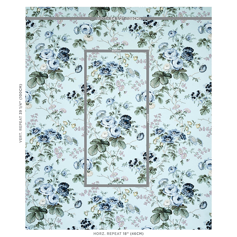 Schumacher Salisbury Celadon Wallpaper - Eade's Wallpaper