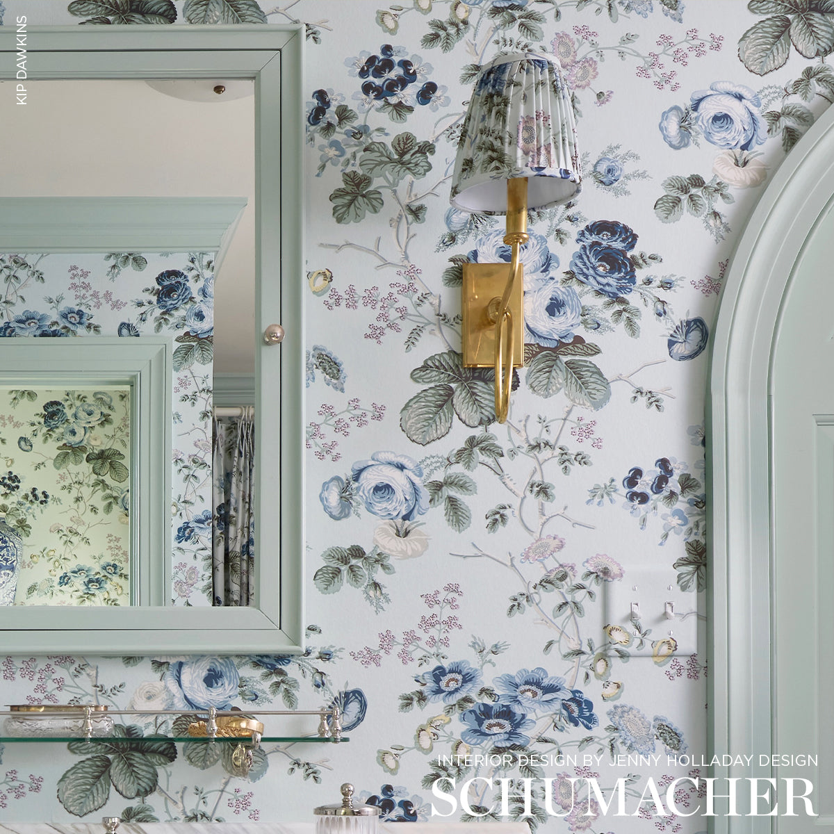 Schumacher Salisbury Celadon Wallpaper - Eade's Wallpaper