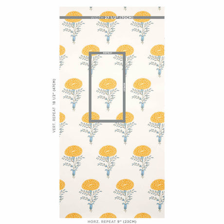 Schumacher Marigold Yellow Wallpaper - Eade's Wallpaper