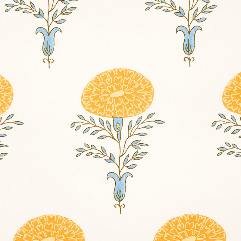 Schumacher Marigold Yellow Wallpaper - Eade's Wallpaper