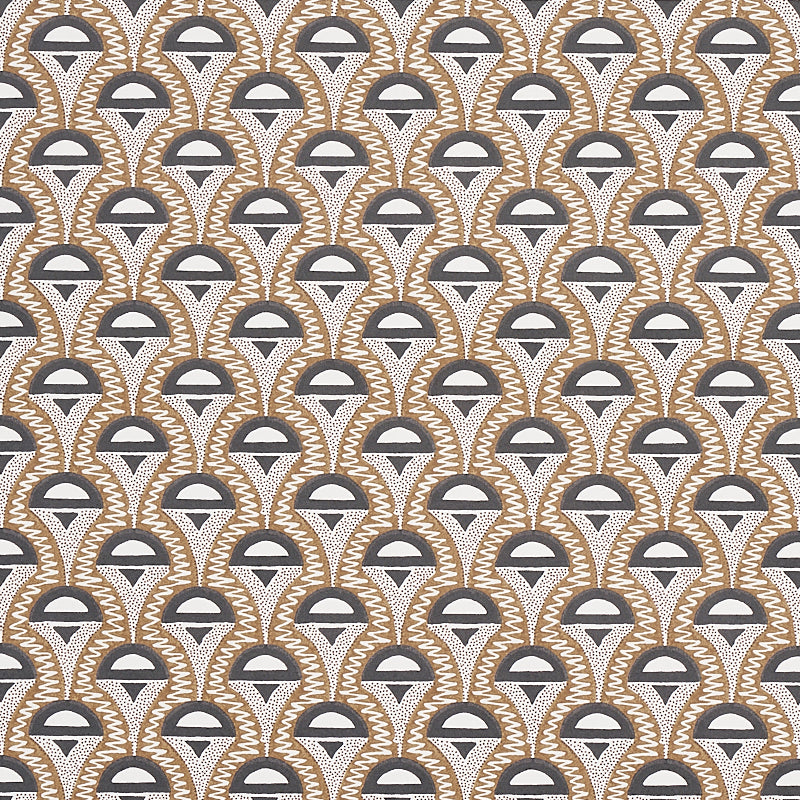 Schumacher Abelino Camel & Black Wallpaper