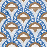Schumacher Abelino Blue & Brown Wallpaper