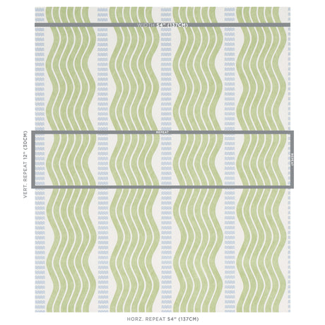 Schumacher Sina Stripe Green Wallpaper - Eade's Wallpaper