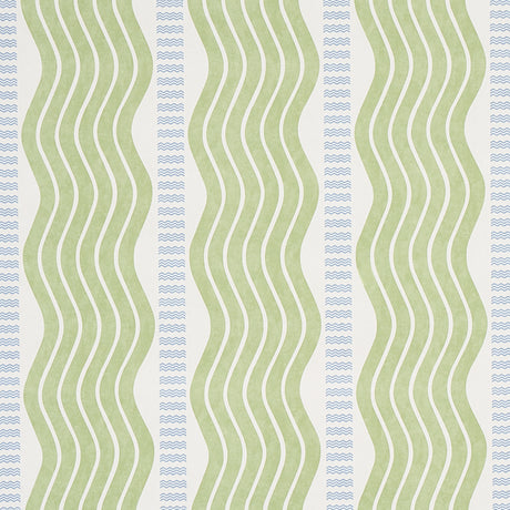 Schumacher Sina Stripe Green Wallpaper - Eade's Wallpaper