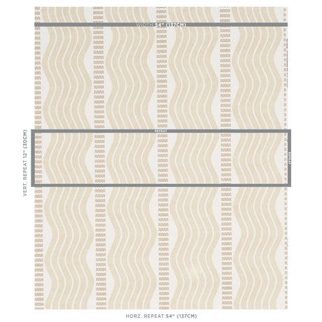 Schumacher Sina Stripe Sand Wallpaper - Eade's Wallpaper