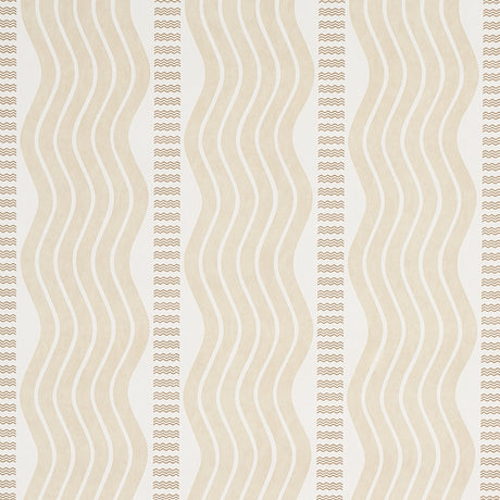 Schumacher Sina Stripe Sand Wallpaper - Eade's Wallpaper