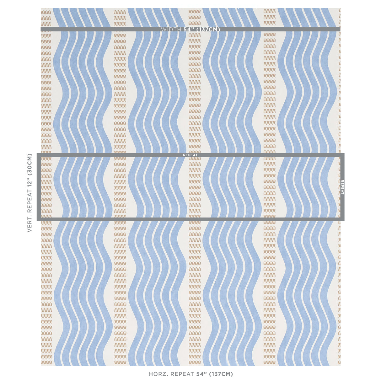 Schumacher Sina Stripe Blue Wallpaper - Eade's Wallpaper