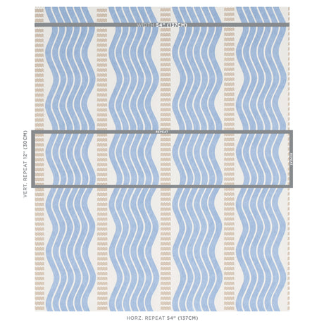 Schumacher Sina Stripe Blue Wallpaper - Eade's Wallpaper