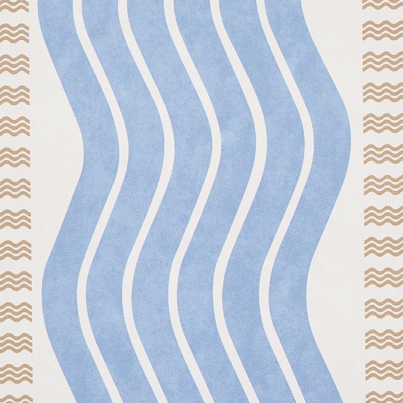 Schumacher Sina Stripe Blue Wallpaper - Eade's Wallpaper