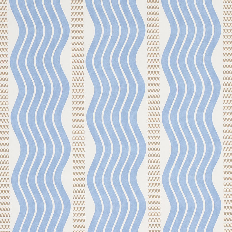 Schumacher Sina Stripe Blue Wallpaper - Eade's Wallpaper