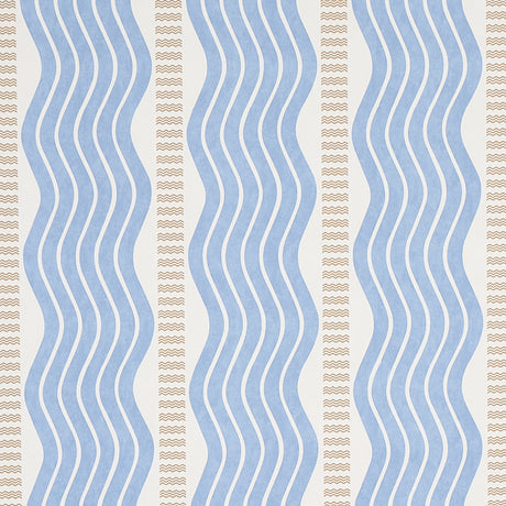 Schumacher Sina Stripe Blue Wallpaper - Eade's Wallpaper
