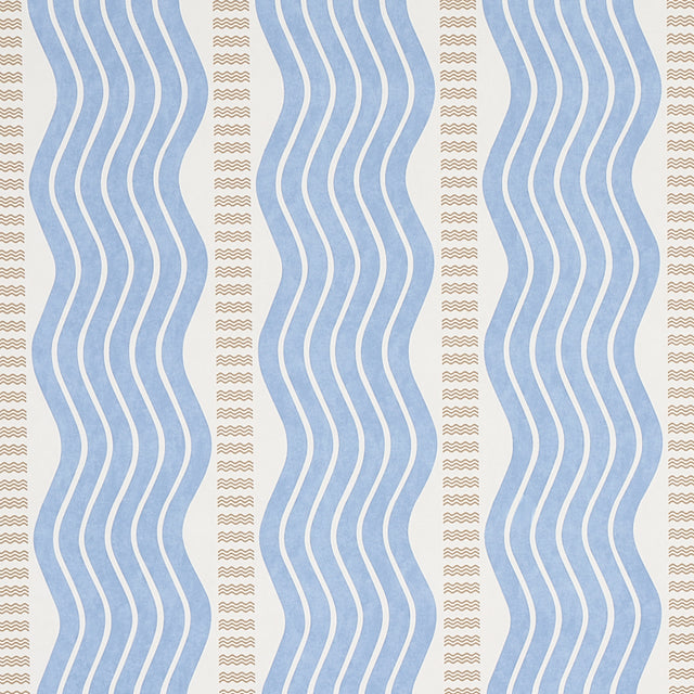 Schumacher Sina Stripe Blue Wallpaper - Eade's Wallpaper