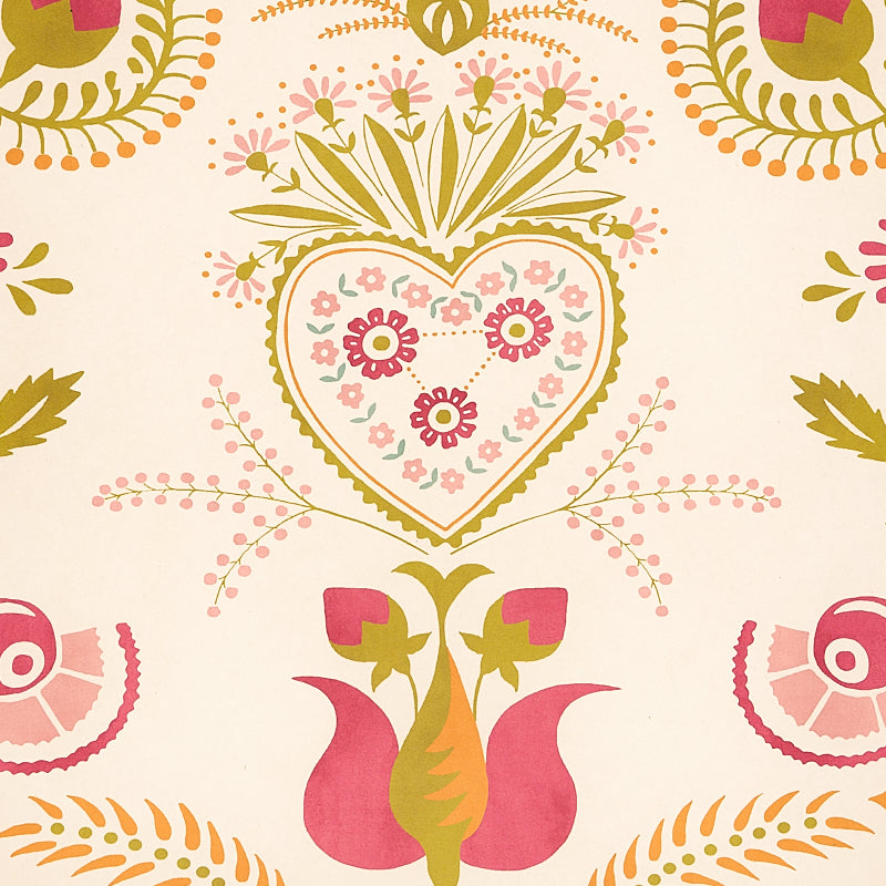 Schumacher Orla Panel Magenta Wallpaper - Eade's Wallpaper