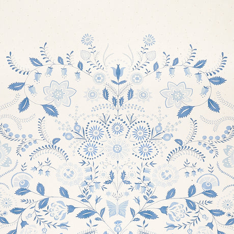 Schumacher Orla Panel Blue Wallpaper - Eade's Wallpaper