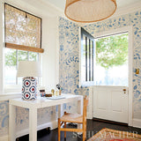 Schumacher Orla Panel Blue Wallpaper - Eade's Wallpaper