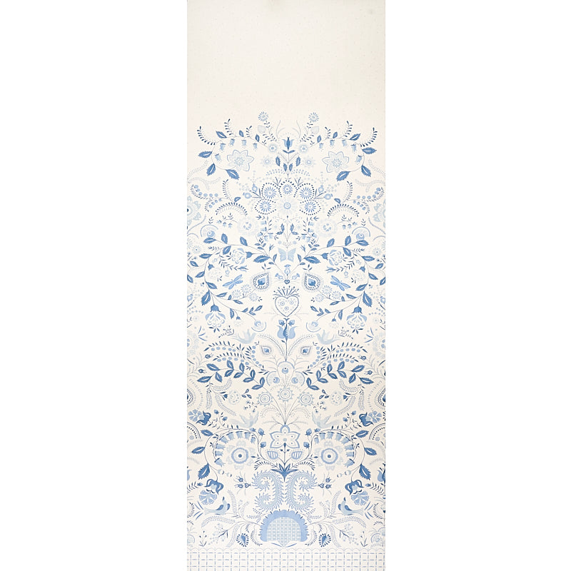 Schumacher Orla Panel Blue Wallpaper - Eade's Wallpaper
