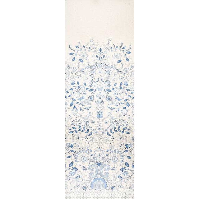 Schumacher Orla Panel Blue Wallpaper - Eade's Wallpaper