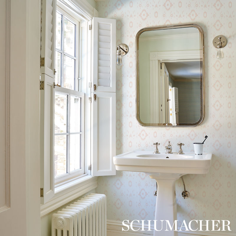 Schumacher Tabitha Quiet Pink Wallpaper - Eade's Wallpaper