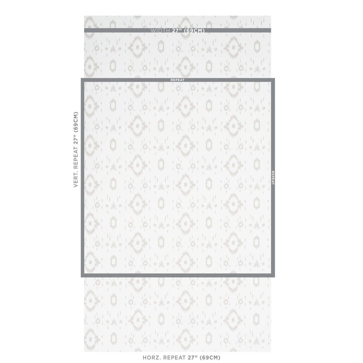 Schumacher Tabitha Soft Grey Wallpaper - Eade's Wallpaper