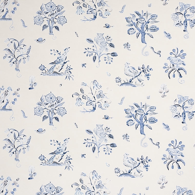 Schumacher Magical Menagerie Blues Wallpaper - Eade's Wallpaper