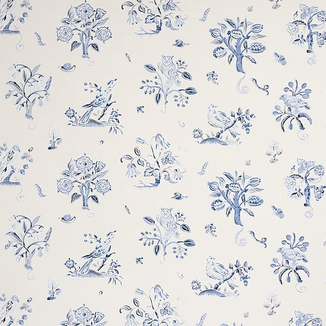 Schumacher Magical Menagerie Blues Wallpaper - Eade's Wallpaper