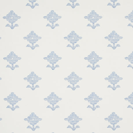 Schumacher Rubia Blue Wallpaper - Eade's Wallpaper