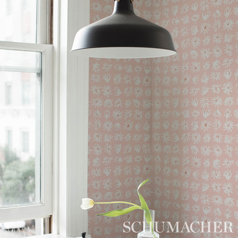 Schumacher Meadow Rock Blush Wallpaper - Eade's Wallpaper
