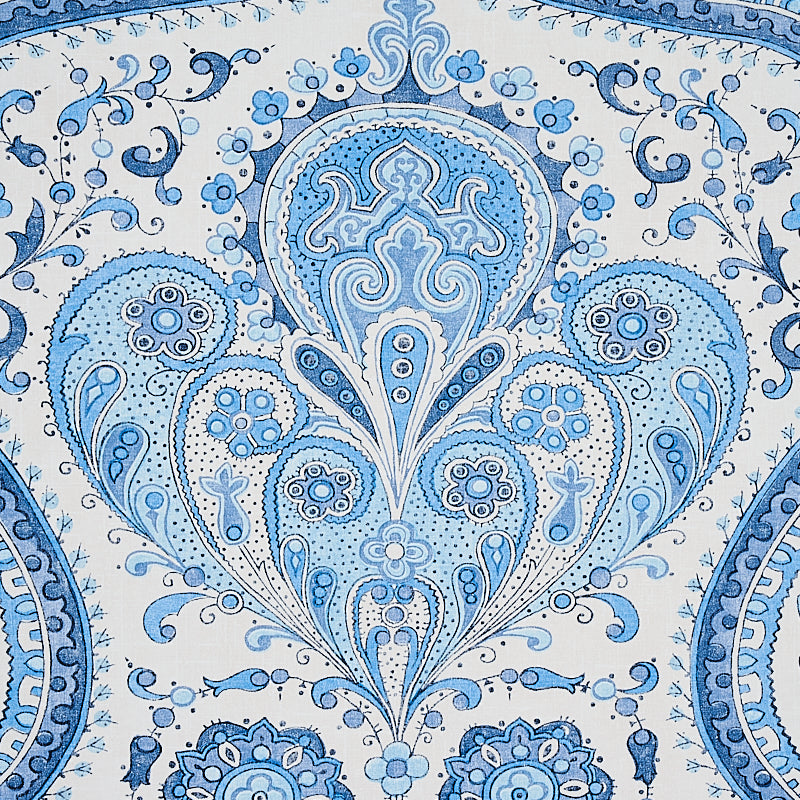 Schumacher Paisley Court Blue Wallpaper - Eade's Wallpaper