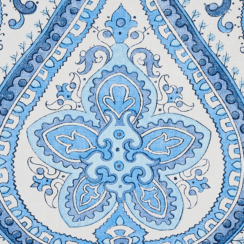 Schumacher Paisley Court Blue Wallpaper - Eade's Wallpaper