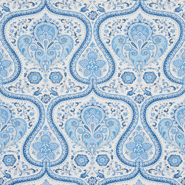 Schumacher Paisley Court Blue Wallpaper - Eade's Wallpaper