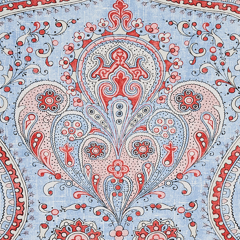 Schumacher Paisley Court Chambray Wallpaper - Eade's Wallpaper