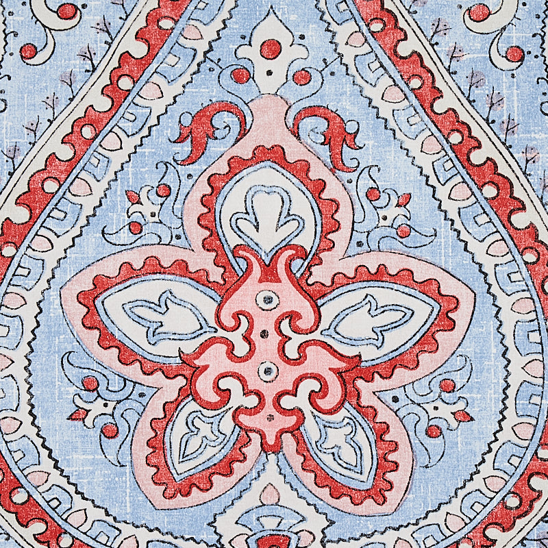 Schumacher Paisley Court Chambray Wallpaper - Eade's Wallpaper