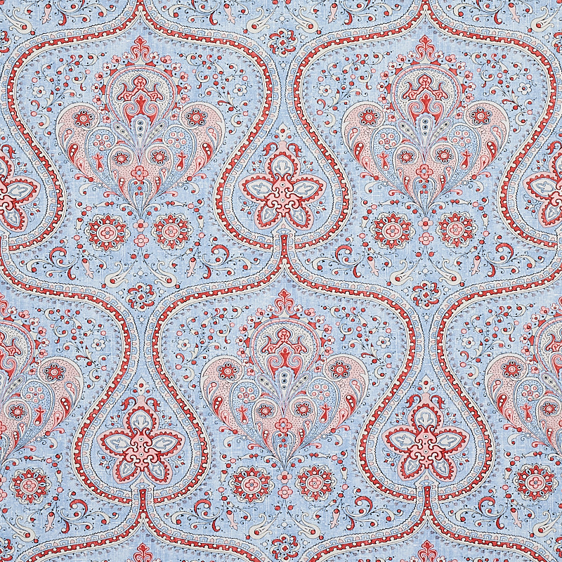 Schumacher Paisley Court Chambray Wallpaper - Eade's Wallpaper