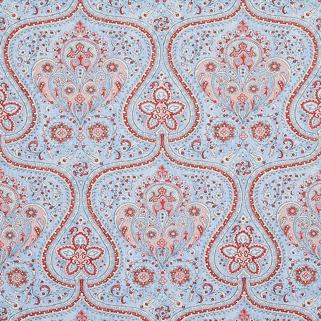 Schumacher Paisley Court Chambray Wallpaper - Eade's Wallpaper