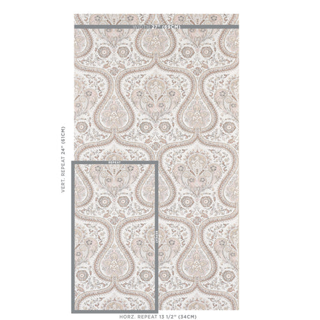 Schumacher Paisley Court Sand Wallpaper - Eade's Wallpaper