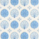 Schumacher Chamba Crown Sisal Blue Wallpaper