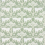 Schumacher Woodland Leopard Sisal Seaglass Wallpaper