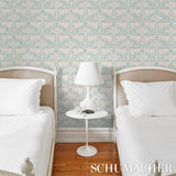 Schumacher Woodland Leopard Sisal Waterblue Wallpaper