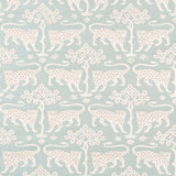 Schumacher Woodland Leopard Sisal Waterblue Wallpaper