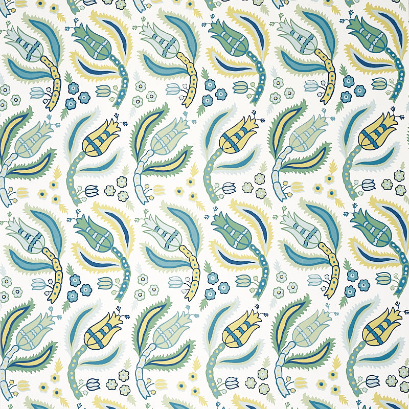 Schumacher Malabar Vine Peacock Wallpaper - Eade's Wallpaper