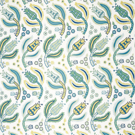 Schumacher Malabar Vine Peacock Wallpaper - Eade's Wallpaper