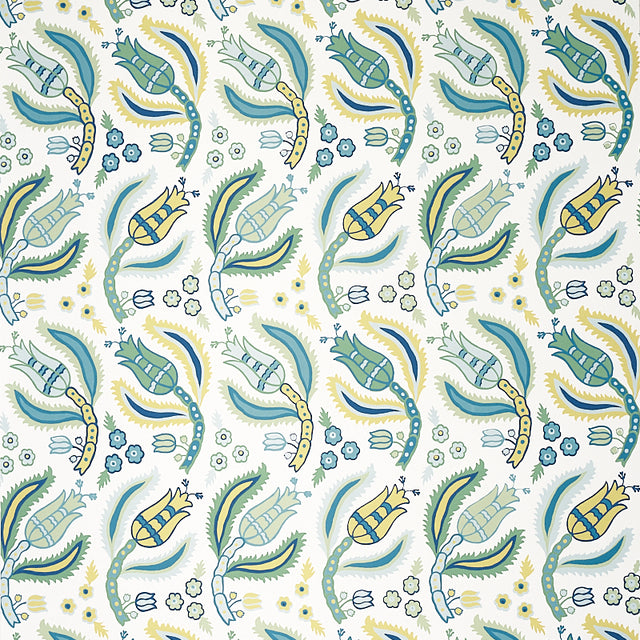 Schumacher Malabar Vine Peacock Wallpaper - Eade's Wallpaper