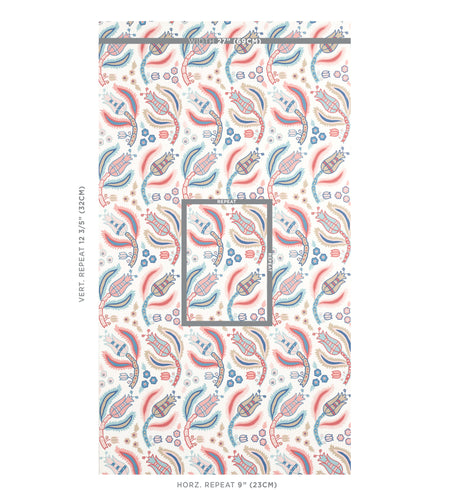 Schumacher Malabar Vine Rose & Delft Wallpaper - Eade's Wallpaper